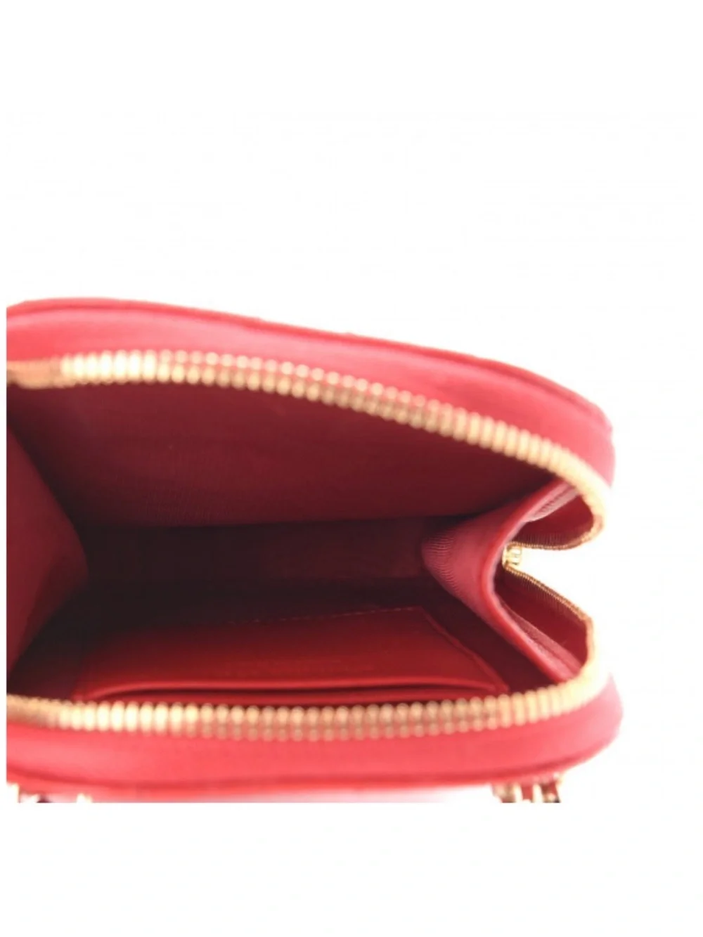 Dior Red Quilted Heart Phone Case with Gold Hardware